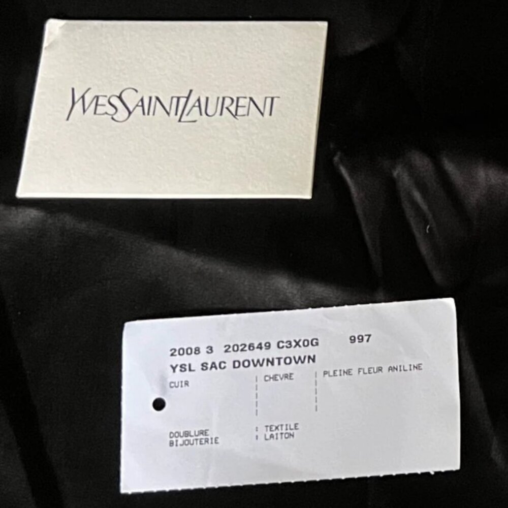 ✨ YSL Downtown Bag in Gold Goatskin Leather Excellent Condition + Dustbag & Auth - Picture 13 of 14